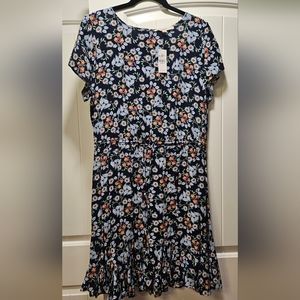 Loft floral drawstring dress